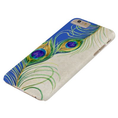 Peacock Feathers Royal Damask Personalized Names Barely There iPhone 6 Plus Case