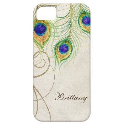 Peacock Feathers Royal Damask Personalized Names iPhone SE/5/5S Case
