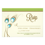 Peacock Feathers RSVP Card (apple) Invites