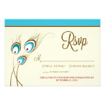 Peacock Feathers RSVP Card (aqua) Announcements