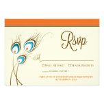 Peacock Feathers RSVP Card (orange) Custom Announcements