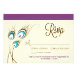 Peacock Feathers RSVP Card (purple) Custom Invite