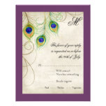 Peacock Feathers RSVP Response Card Personalized Invitations