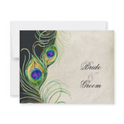 Peacock Feathers RSVP Response Cards invitation
