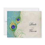 Peacock Feathers RSVP Response Cards Personalized Announcement