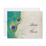 Peacock Feathers RSVP Response Cards Custom Announcement