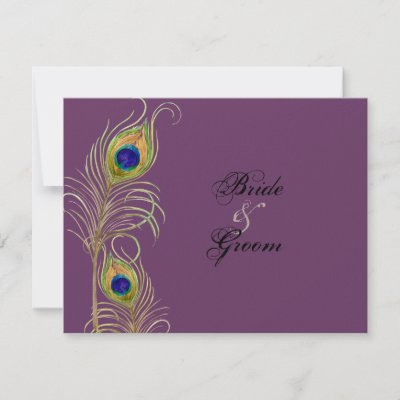 Peacock Feathers RSVP Response Cards Custom Announcement
