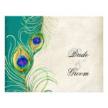 Peacock Feathers RSVP Response Cards Custom Announcement