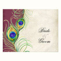Peacock Feathers RSVP Response Cards invitations