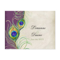 Peacock Feathers RSVP Response Postcards