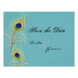Peacock Feathers Save the Date Invite Cards