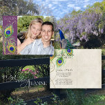 Peacock Feathers Save the Date Invite Cards Postcard