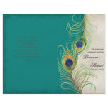 Peacock Feathers - Teal, Wedding Program flyers