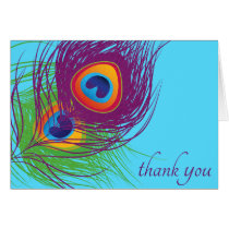 Peacock Feathers Thank You Card cards
