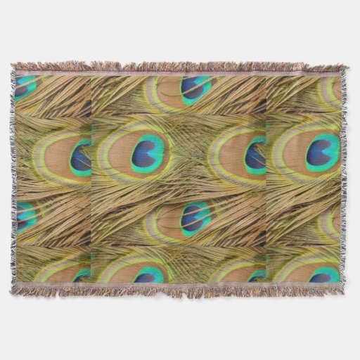 Peacock Feathers Throw Blanket Zazzle