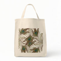 Peacock Feathers Tote Bag by oneover1 Peacock Feathers Tote Bag