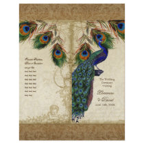 Peacock & Feathers Vintage Gold Look Damask  Swirl Flyer