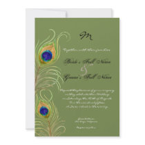 Peacock Feathers Wedding Invitation