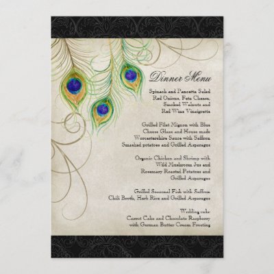 Peacock Feathers Wedding Invitation
