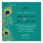 Peacock Feathers Wedding Invitation