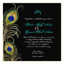 Peacock Feathers Wedding Invitation invitations