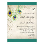 Peacock Feathers Wedding Invitation