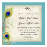 Peacock Feathers Wedding Invitation