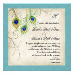 Peacock Feathers Wedding Invitation