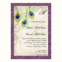 Peacock Feathers Wedding Invitation invitations