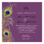 Peacock Feathers Wedding Invitation