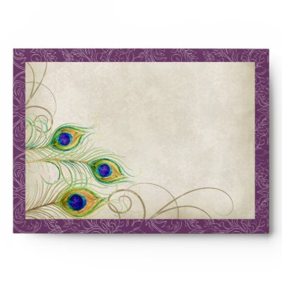 Peacock Feather Wedding Invitations on Peacock Feathers Wedding Invitation Envelope 10 Pack