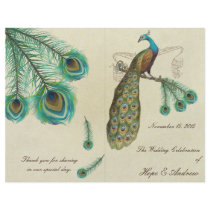 Peacock Feathers Wedding Program 2 Custom Flyer