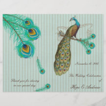 Peacock Feathers Wedding Program 2 Flyer