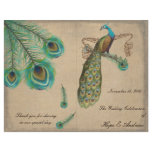 Peacock Feathers Wedding Program Burnt Edges Flyer Design