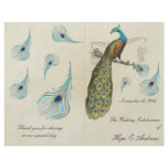 Peacock Feathers Wedding Program flyers