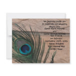 Peacock Feathers with Bricks Wedding Personalized Announcements