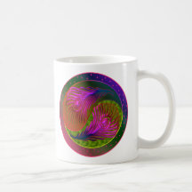 Peacock Feathers Yin Yang 2 Mug