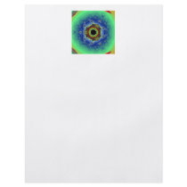 Peacock Fractal Mandala Blue Green Personalized Flyer