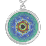 Peacock Fractal Mandala Blue Green Custom Jewelry