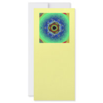 Peacock Fractal Mandala Blue Green Rack Card Design