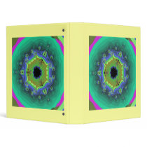 Peacock Fractal Mandala Green 3 Ring Binder