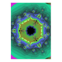 Peacock Fractal Mandala Green Business Card