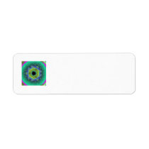 Peacock Fractal Mandala Green Custom Return Address Label