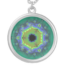 Peacock Fractal Mandala Green Custom Jewelry