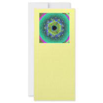 Peacock Fractal Mandala Green Customized Rack Card
