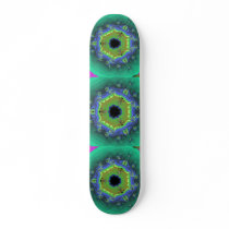 Peacock Fractal Mandala Green Skate Board Decks