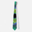 Peacock Fractal Mandala Green Ties