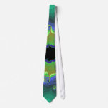 Peacock Fractal Mandala Green Ties
