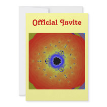 Peacock Fractal Mandala Orange Yellow Personalized Announcements