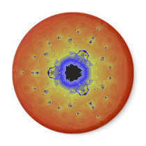 Peacock Fractal Mandala Orange Yellow Fridge Magnets